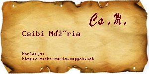Csibi Mária névjegykártya